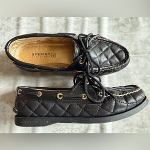 Sperry Men's Black Quilted Boat Shoes SIZE 6